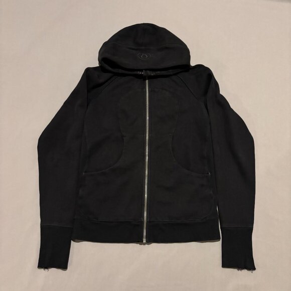 Lululemon Scuba Hoodie Size 8 Black Solid Full Zip Gym Workout Training - Picture 1 of 5